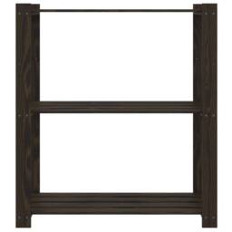 Berkfield Home Beautiful 3-Tier Storage Rack Black 80x38x90 cm Solid Wood Pine in Dark Brown - Size: 80 x 38 x 90 cm