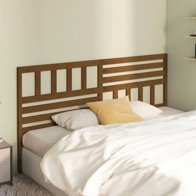 Berkfield Home Bed Headboard Honey Brown 206x4x100 cm Solid Wood Pine - Size: 206 x 4 x 100 cm - image 1