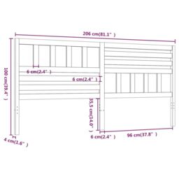 Berkfield Home Bed Headboard Honey Brown 206x4x100 cm Solid Wood Pine - Size: 206 x 4 x 100 cm - thumbnail 6