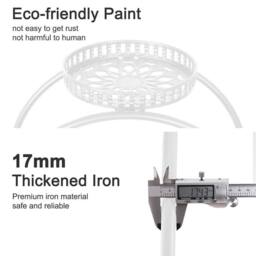 Kelvenix Rolling Metal Plant Stand Shelves 6 Potted Display Rack in White - Size: 0.6m2 - thumbnail 4