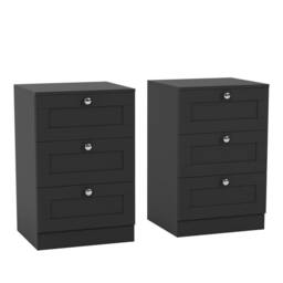 Home Discount Vida Designs Altino 4Pc Bedroom Set(3Dr Bedside, 4Dr Chest, Wardrobe) in Black - thumbnail 7