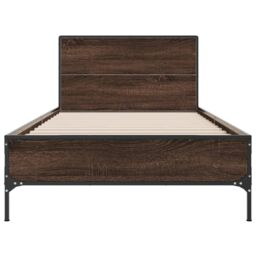 Berkfield Home Bed Frame without Mattress Brown Oak 75x190 cm Small Single - thumbnail 4