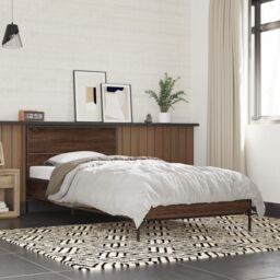 Berkfield Home Bed Frame without Mattress Brown Oak 75x190 cm Small Single - thumbnail 1