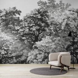 Superfresco Easy Forest Canopy Mono Print To Order 3m x 2.8m Mural in Black - thumbnail 4