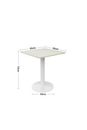 Living and Home 3pcs Square Table and 2 Chairs Set Indoor Outdoor Bistro Dining Set in White - thumbnail 6