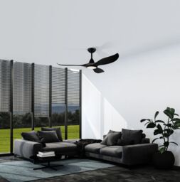 Loops Remote Control Ceiling Fan & Light Matt Black Abs Plastic 15W Built in LED - thumbnail 3