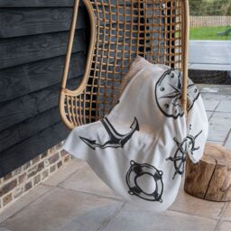 Benjamin Tate Design Nautical Icons Blanket in Natural - Size: 120 cm x 150 cm - thumbnail 4