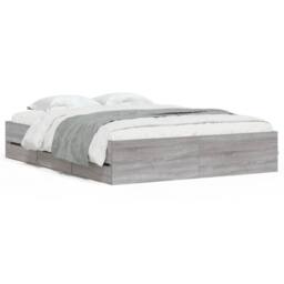 Berkfield Home Bed Frame with Drawers without Mattress Grey Sonoma 140x200 cm - thumbnail 1