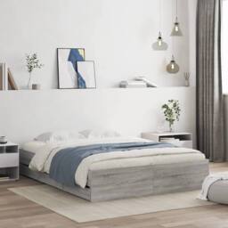 Berkfield Home Bed Frame with Drawers without Mattress Grey Sonoma 140x200 cm - thumbnail 2