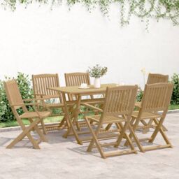 Berkfield Home 7 Piece Garden Dining Set Solid Wood Acacia in Brown - thumbnail 3