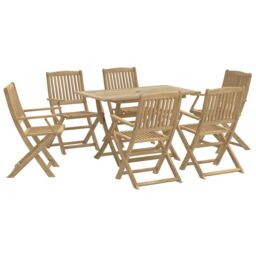 Berkfield Home 7 Piece Garden Dining Set Solid Wood Acacia in Brown - thumbnail 2