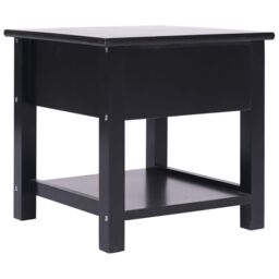 Berkfield Home Side Table Black 40x40x40 cm Paulownia Wood - Size: 40 x 40 x 40 cm - thumbnail 3