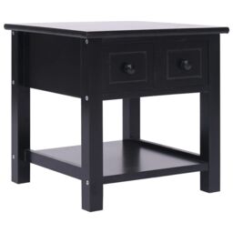 Berkfield Home Side Table Black 40x40x40 cm Paulownia Wood - Size: 40 x 40 x 40 cm - thumbnail 1