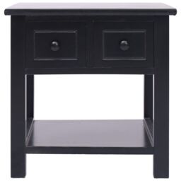 Berkfield Home Side Table Black 40x40x40 cm Paulownia Wood - Size: 40 x 40 x 40 cm - thumbnail 2