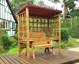 Charles Taylor Trading Wentworth Two Seater Arbour Burgundy in Brown - thumbnail 4