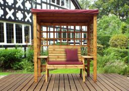 Charles Taylor Trading Wentworth Two Seater Arbour Burgundy in Brown - thumbnail 3