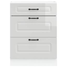 Berkfield Home Kitchen Base Cabinet Kalmar High Gloss White Engineered Wood - thumbnail 4