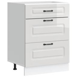 Berkfield Home Kitchen Base Cabinet Kalmar High Gloss White Engineered Wood - thumbnail 2