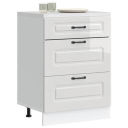 Berkfield Home Kitchen Base Cabinet Kalmar High Gloss White Engineered Wood - thumbnail 1