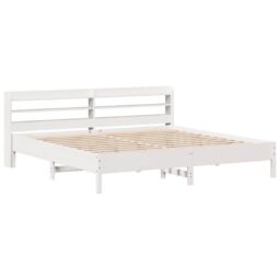 Berkfield Home Bed Frame without Mattress White 180x200 cm Super King Solid Wood Pine - thumbnail 3
