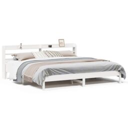 Berkfield Home Bed Frame without Mattress White 180x200 cm Super King Solid Wood Pine - thumbnail 2