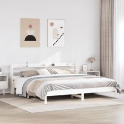 Berkfield Home Bed Frame without Mattress White 180x200 cm Super King Solid Wood Pine - thumbnail 1