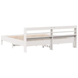 Berkfield Home Bed Frame without Mattress White 180x200 cm Super King Solid Wood Pine - thumbnail 6