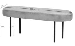 Nordlys Scandinavian Design Bench Metal Legs in Black - thumbnail 5
