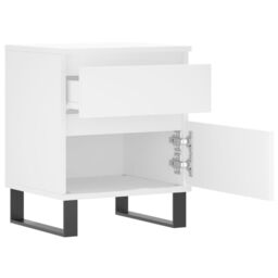 Berkfield Home Bedside Cabinet White 40x35x50 cm Engineered Wood - Size: 40 x 35 x 50 cm - thumbnail 6