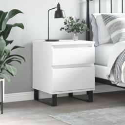 Berkfield Home Bedside Cabinet White 40x35x50 cm Engineered Wood - Size: 40 x 35 x 50 cm - thumbnail 1