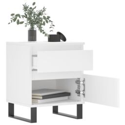Berkfield Home Bedside Cabinet White 40x35x50 cm Engineered Wood - Size: 40 x 35 x 50 cm - thumbnail 3