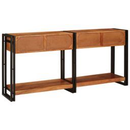 Berkfield Home Console Tables 2 pcs Brown 160 x 33 x 75 cm Solid acacia wood - thumbnail 6