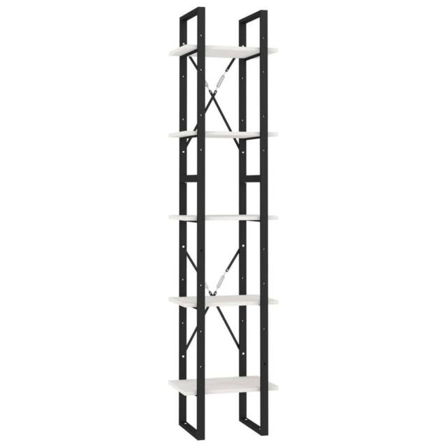 Berkfield Home 5-Tier Book Cabinet White 40x30x175 cm Pinewood - Size: 40 x 30 x 175 cm - image 1