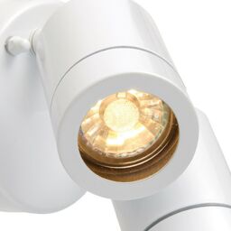 Loops IP44 Outdoor Adjustable Spotlight Matt White Twin GU10 Dimmable Up Down light - thumbnail 3