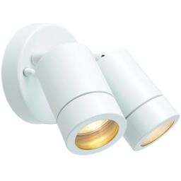 Loops IP44 Outdoor Adjustable Spotlight Matt White Twin GU10 Dimmable Up Down light