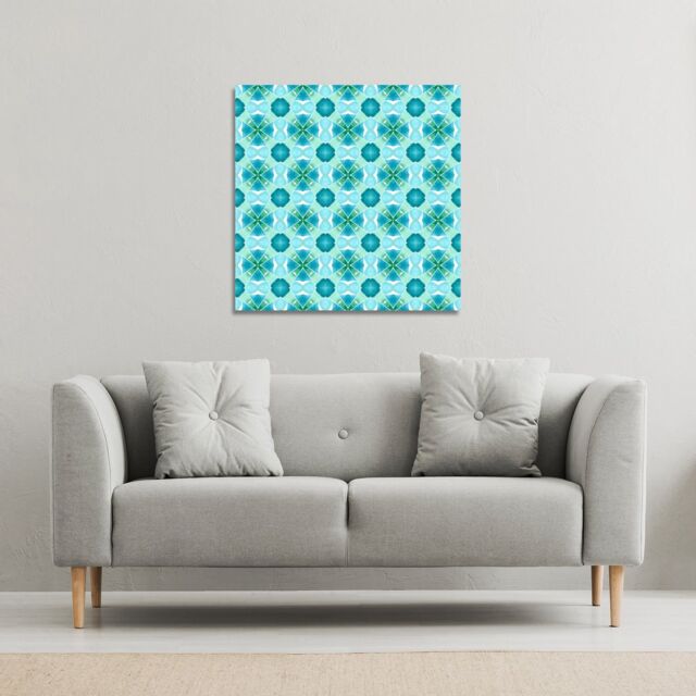 Benjamin Tate Design Green cool boho chic summer (Canvas Print) / 61 x 61 x 4cm in Natural - Size: 61 x 61 x 4 cm - image 1