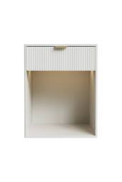 Living and Home 2Pcs Bedside Tables with Charging Station & RGB Light Strip in White - thumbnail 6