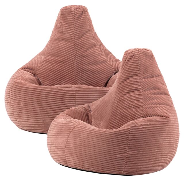 icon Dalton Cord Adult Bean Bag Chair, Set of 2 in Pink - image 1
