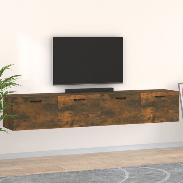 Berkfield Home Wall Cabinets 2 pcs Smoked Oak 100x36.5x35 cm Engineered Wood in Brown - image 1