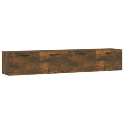 Berkfield Home Wall Cabinets 2 pcs Smoked Oak 100x36.5x35 cm Engineered Wood in Brown - thumbnail 2