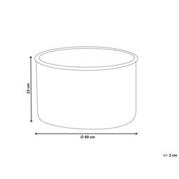 Wyld and Coco Peach Pink Round Pouffe Cotton Velvet Ribbed Corduroy Texture - thumbnail 4