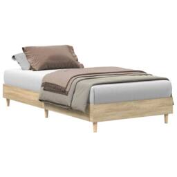 Berkfield Home Durable Bed Frame No Mattress Sonoma Oak 75x190 cm Small Single Wood in Light Brown - thumbnail 3