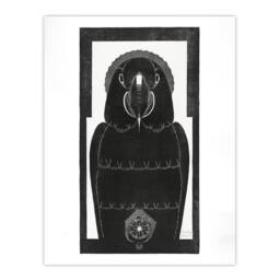 "Artery8 Stylised Ara Macaw Parrot De Mesquita Wall Art Poster Print in White - Size: W18"" x H24""" - thumbnail 1