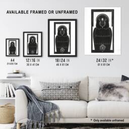 "Artery8 Stylised Ara Macaw Parrot De Mesquita Wall Art Poster Print in White - Size: W18"" x H24""" - thumbnail 3