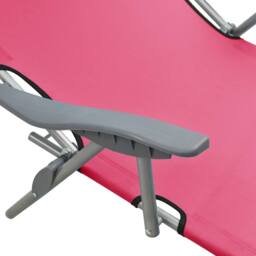 Berkfield Home Sun Lounger with Canopy Steel Pink - thumbnail 5
