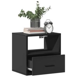 Berkfield Home Wall-mounted Bedside Cabinets 2 pcs Black 40x31x39.5 cm - thumbnail 4