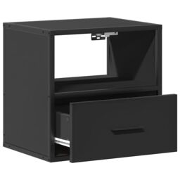 Berkfield Home Wall-mounted Bedside Cabinets 2 pcs Black 40x31x39.5 cm - thumbnail 9