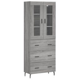 Berkfield Home Highboard Grey Sonoma 69.5x34x180 cm Engineered Wood - thumbnail 2