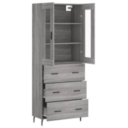 Berkfield Home Highboard Grey Sonoma 69.5x34x180 cm Engineered Wood - thumbnail 4