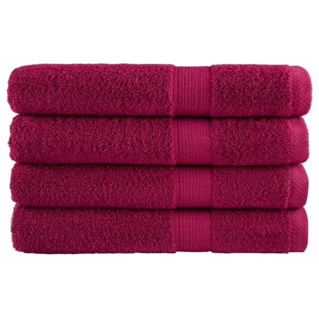 Berkfield Home Premium Towels SOLUND 4pcs Bordeaux 100x200cm 600gsm in Red - image 1